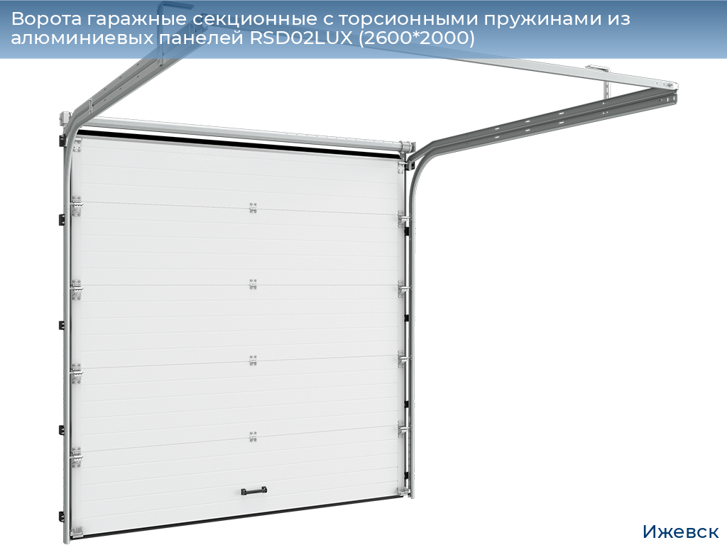 Ворота гаражные секционные с торсионными пружинами из алюминиевых панелей RSD02LUX (2600*2000), izhevsk.doorhan.ru