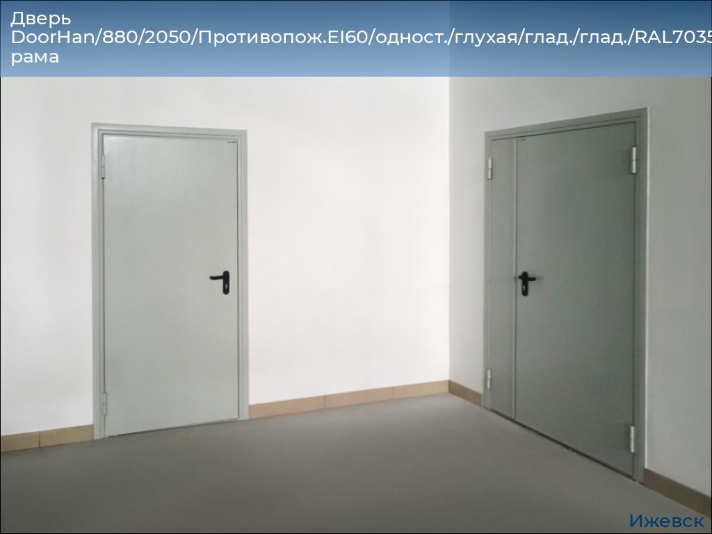 Дверь DoorHan/880/2050/Противопож.EI60/одност./глухая/глад./глад./RAL7035/лев./угл. рама, izhevsk.doorhan.ru