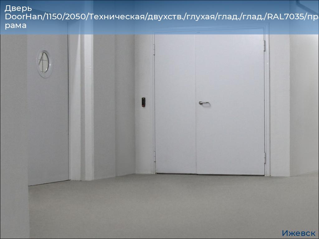 Дверь DoorHan/1150/2050/Техническая/двухств./глухая/глад./глад./RAL7035/прав./угл. рама, izhevsk.doorhan.ru