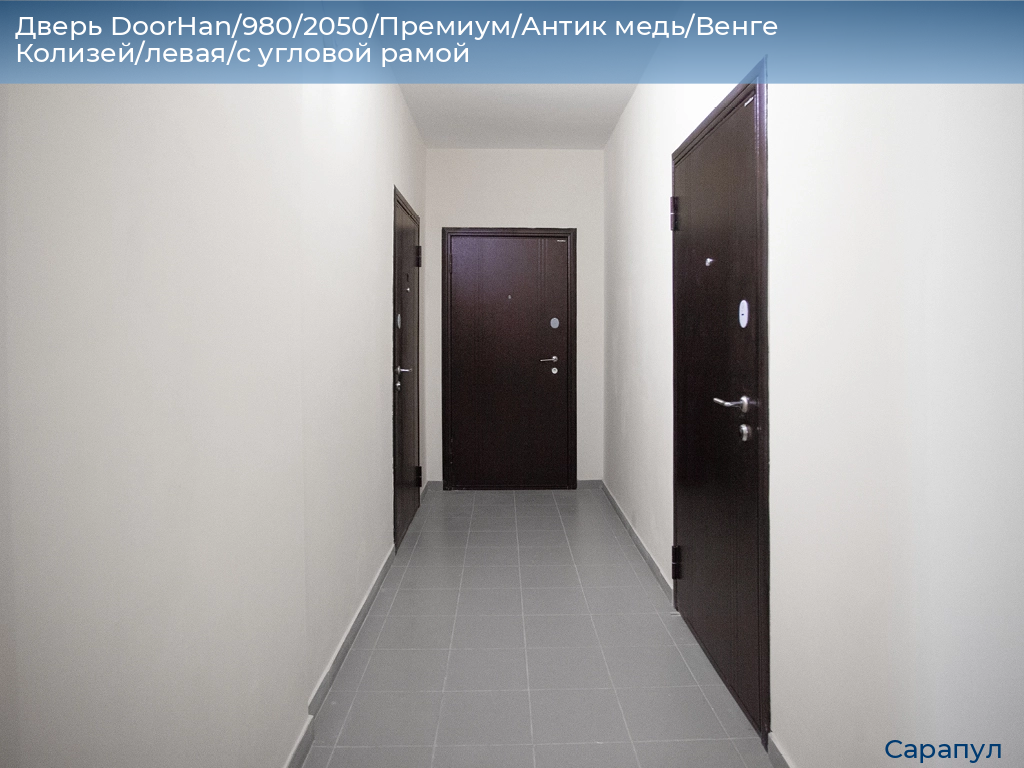 Дверь DoorHan/980/2050/Премиум/Антик медь/Венге Колизей/левая/с угловой рамой, sarapul.doorhan.ru