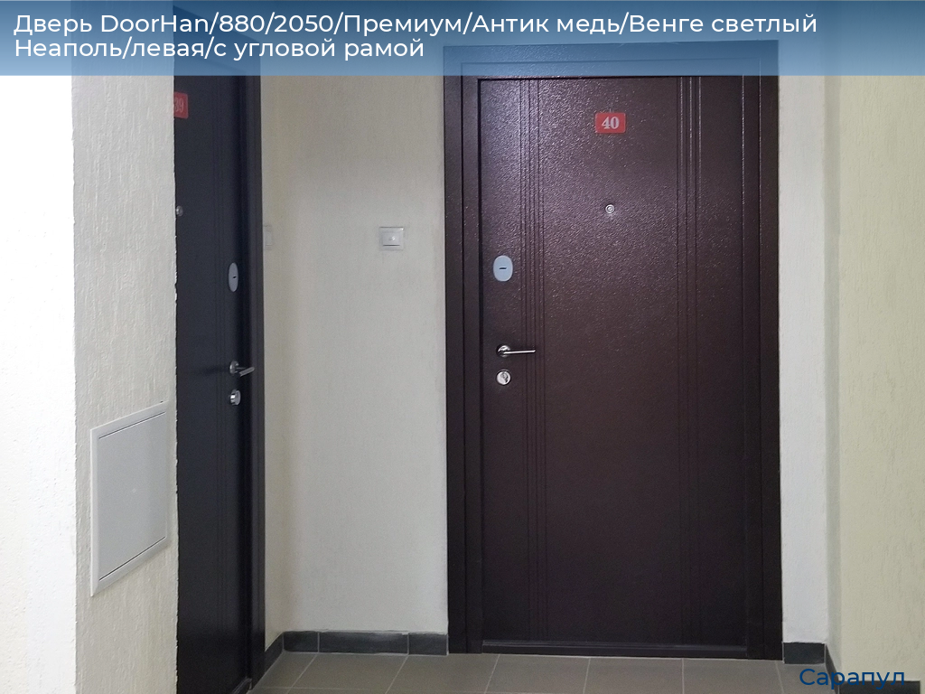 Дверь DoorHan/880/2050/Премиум/Антик медь/Венге светлый Неаполь/левая/с угловой рамой, sarapul.doorhan.ru