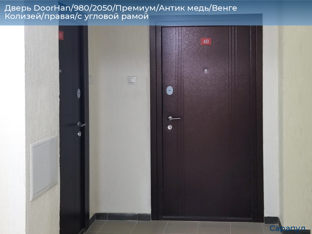 Дверь DoorHan/980/2050/Премиум/Антик медь/Венге Колизей/правая/с угловой рамой, sarapul.doorhan.ru